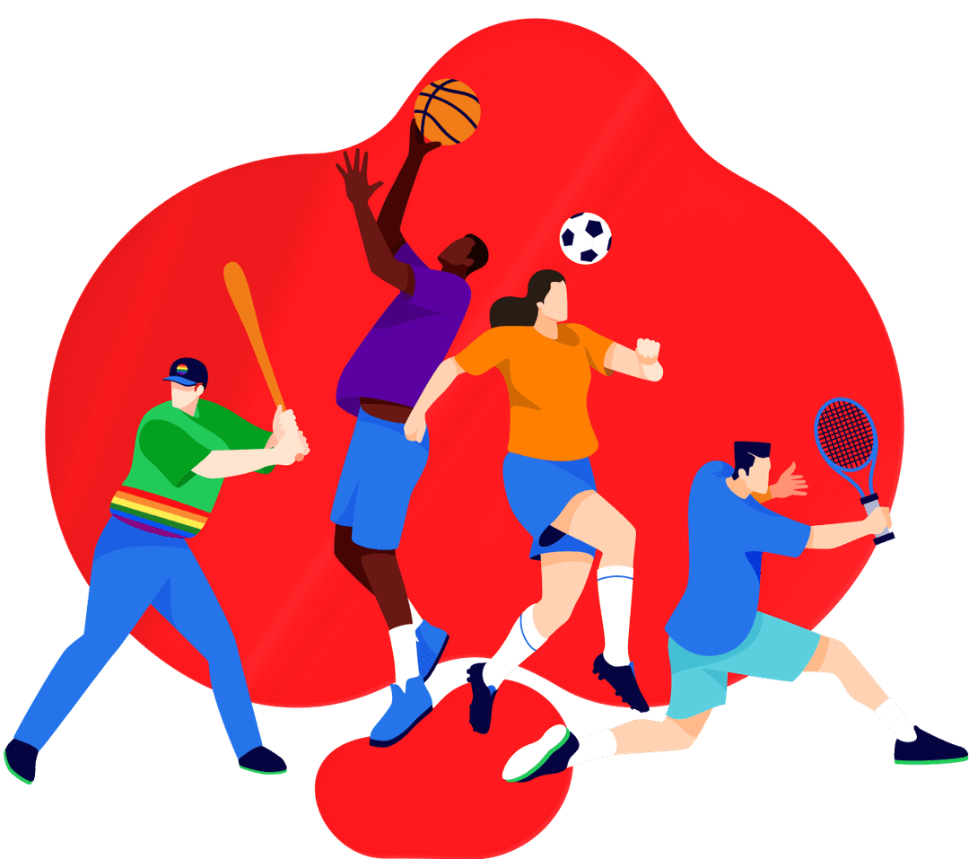 Sports players illustration